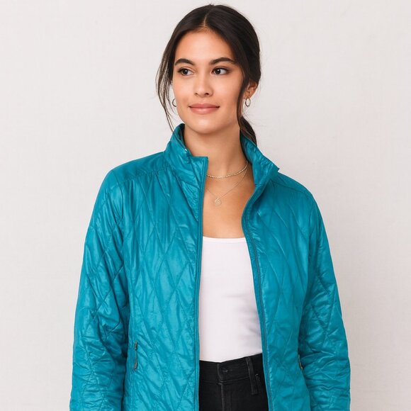 Patagonia Teal Quilted  Nano PrimaLoft  Zip Up Lightweight Jacket Size M - Picture 2 of 11